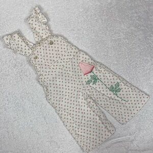 Vintage rose bud corduroy overalls 12m